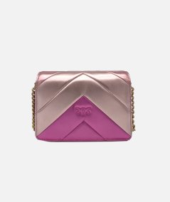 Borsa mini a tracolla trapuntata degradè metallizzata Love Bag Click