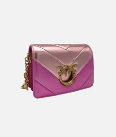 Borsa mini a tracolla trapuntata degradè metallizzata Love Bag Click