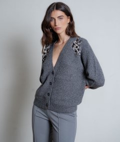 Cardigan re-cycle in maglia