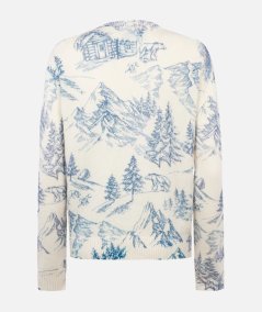 Maglione New Queen con stampa toile de jouy e ricamo La Montagne