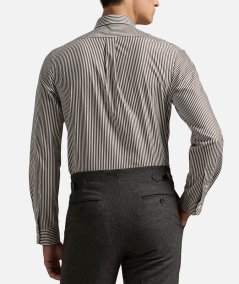 Camicia slim fit in popeline stretch a righe