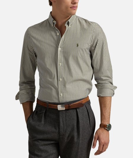 Camicia slim fit in popeline stretch a righe - Duepistudio ***** Abbigliamento, Accessori e Calzature | Uomo - Donna