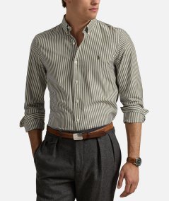 Camicia slim fit in popeline stretch a righe