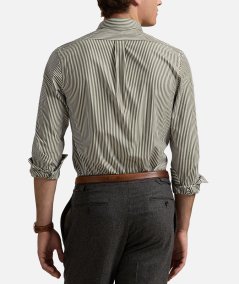 Camicia slim fit in popeline stretch a righe