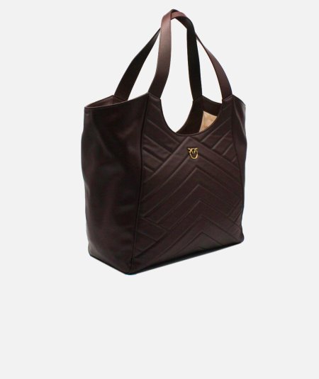 Quilted Leather Double Handle Shopping Bag