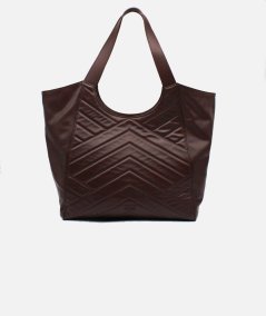 Quilted Leather Double Handle Shopping Bag