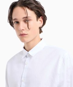 Slim fit cotton pique shirt