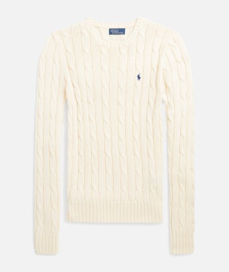 Cotton cable crew neck sweater