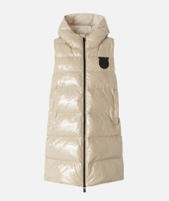 Padded sleeveless down jacket with hood