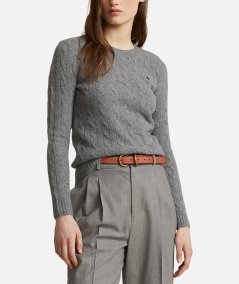 Cable Knit Wool Cashmere Sweater