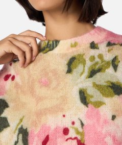 Louise Women's Cashmere Blend Peony Print Sweater