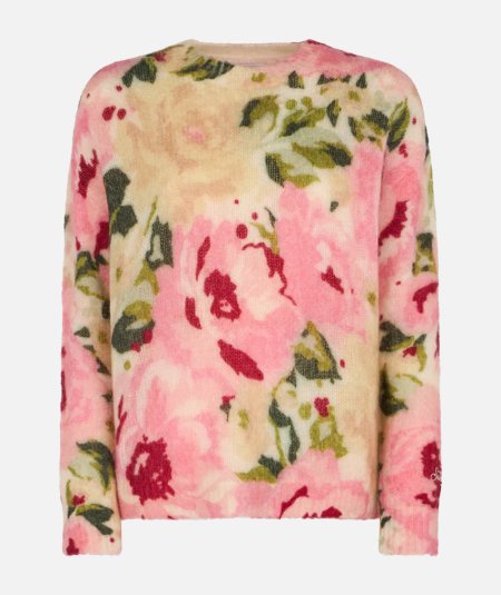 Maglione da donna misto cashmere Louise con stampa peonia