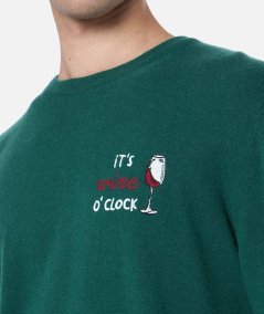 Heron green embroidered sweater