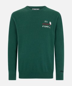 Heron green embroidered sweater