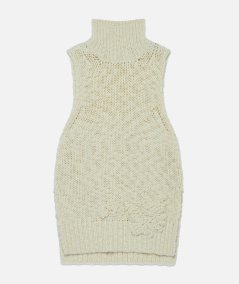 Embroidery Slub Wool Sleeveless Top