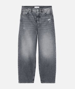 Jeans egg-fit color grigio chiaro