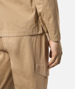 Overshirt con tasche e zip ORGANIC STRETCH COTTON SATIN