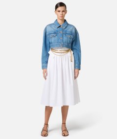 Giubbotto corto oversize in denim