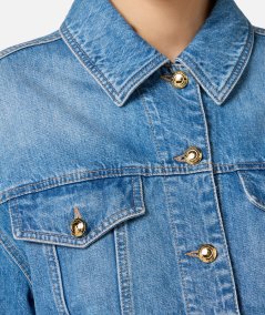 Giubbotto corto oversize in denim