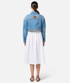 Giubbotto corto oversize in denim