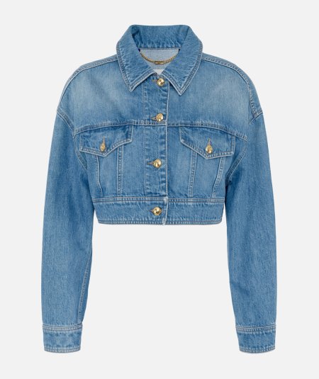 Giubbotto corto oversize in denim