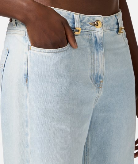 Jeans a palazzo con dettagli logo