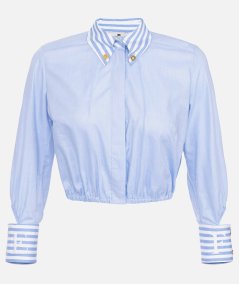 Camicia in popeline con dettagli rigati