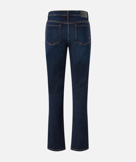 Jeans straight fit scuri con spacco