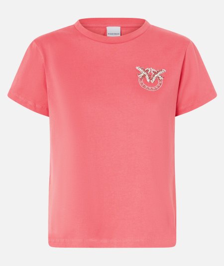 T-shirt maniche corte con ricamo gioiello Love Birds